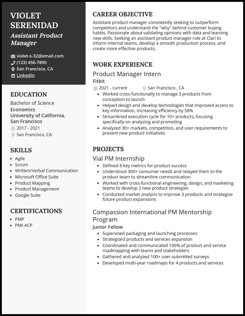 3 Assistant Product Manager Resume Examples for 2023