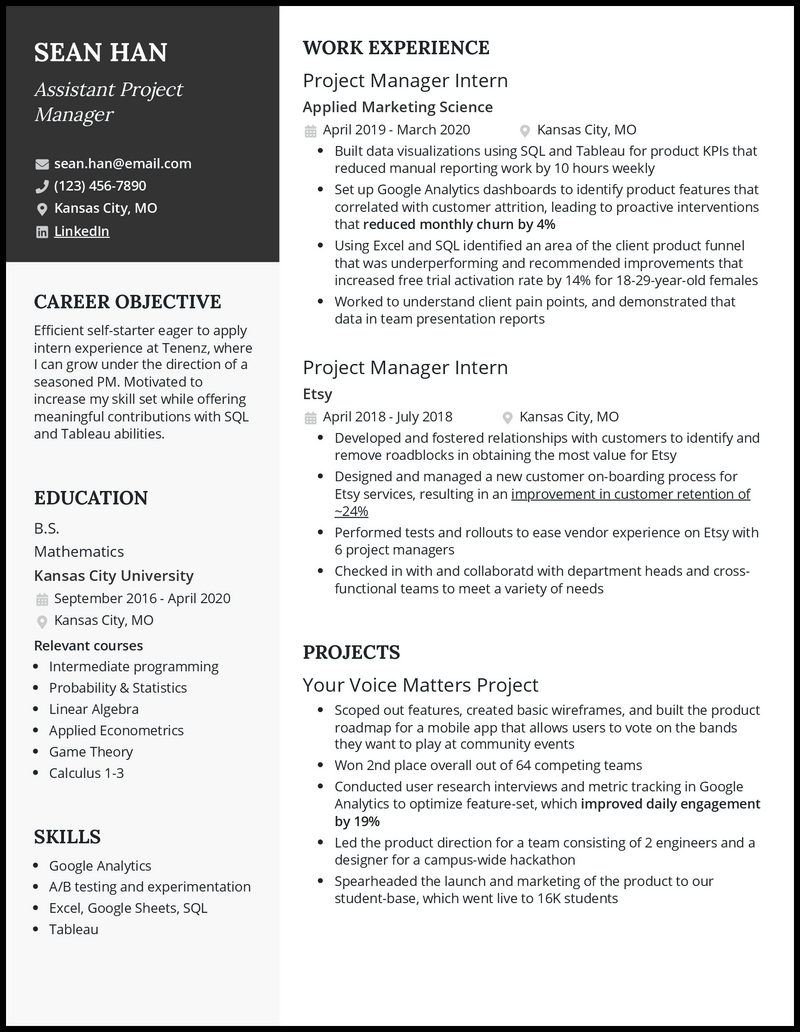 3 Real Assistant Project Manager Resume Examples That Worked in 2024