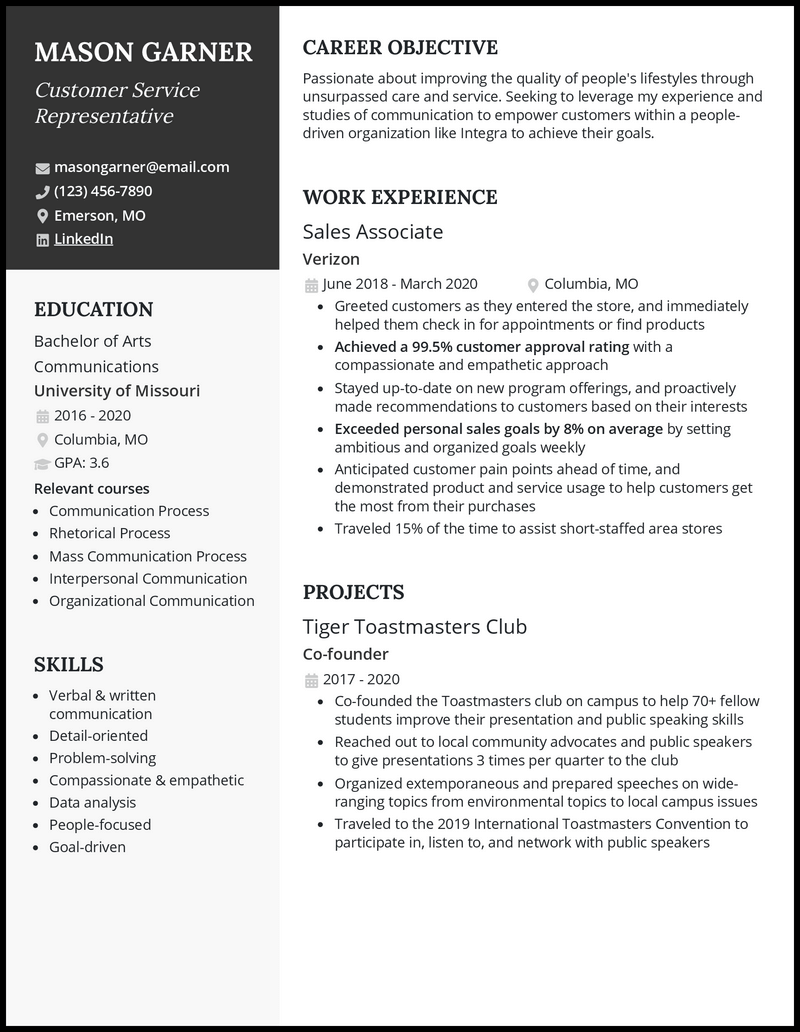 3 Entry-Level Customer Service Resume Examples for 2023