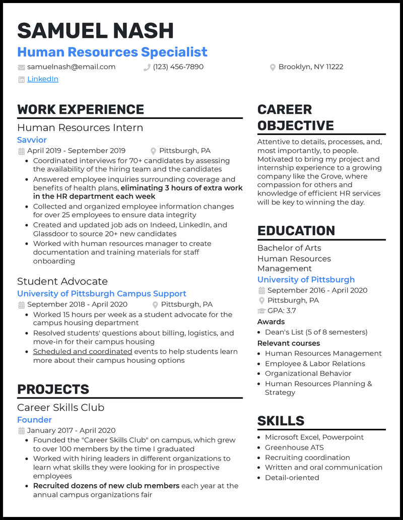 3 Entry-Level HR Resume Examples & Templates [Edit Free]