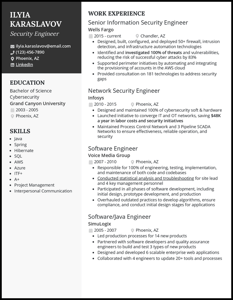3 Security Engineer Resume Examples for 2024
