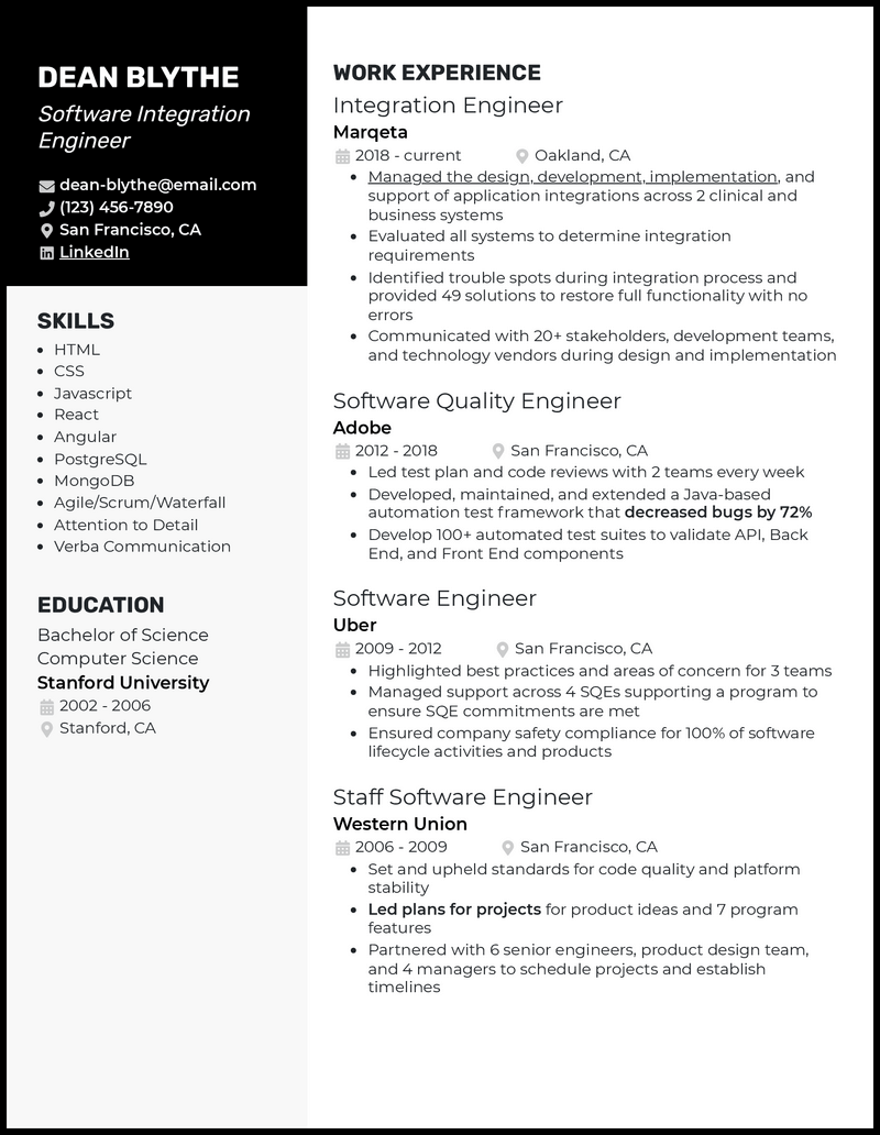 3 Software Integration Engineer Resume Examples