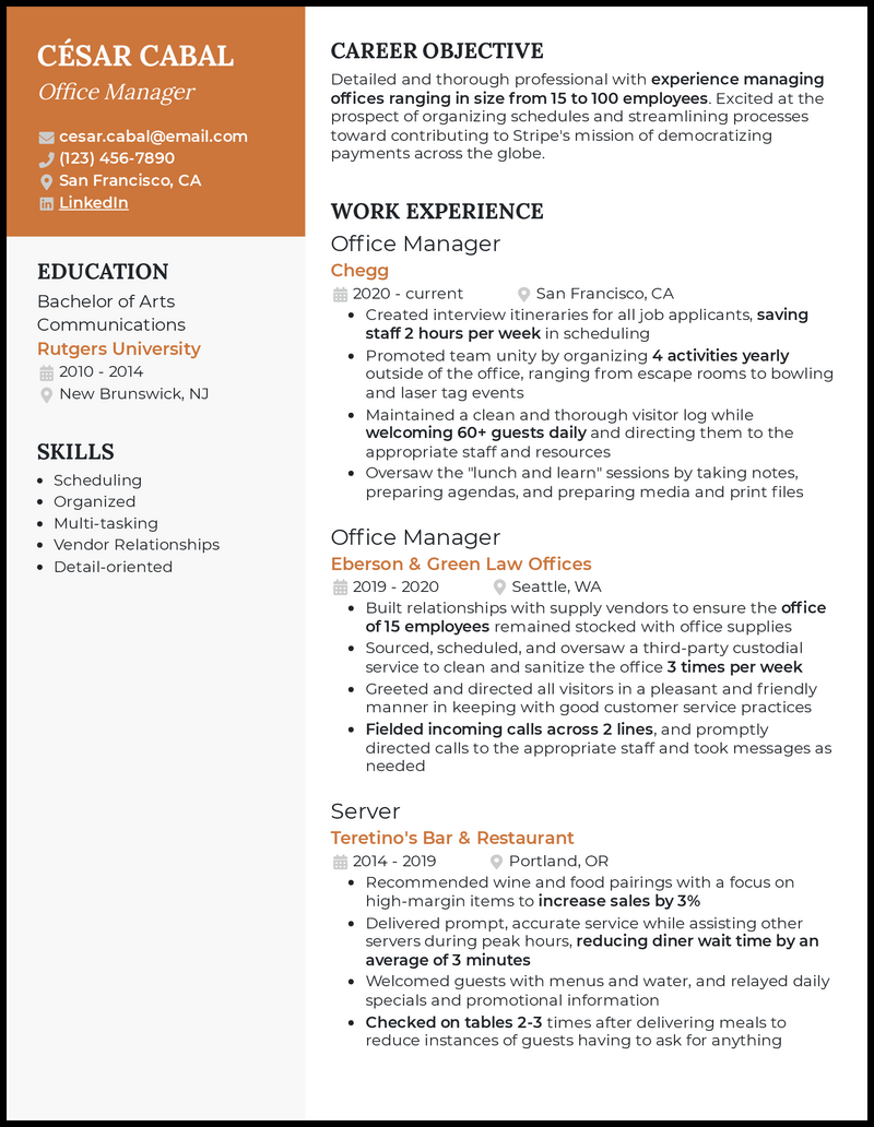 Customer Experience Manager Resume Examples