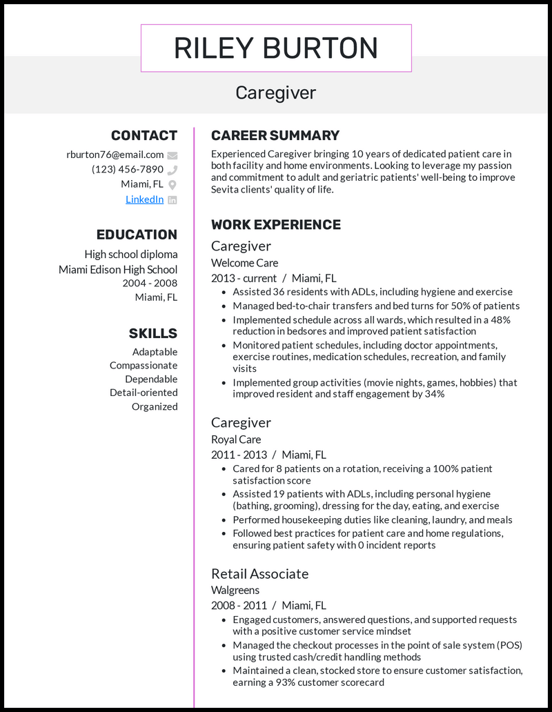 Elderly Caregiver Resume Samples Qwikresume - vrogue.co