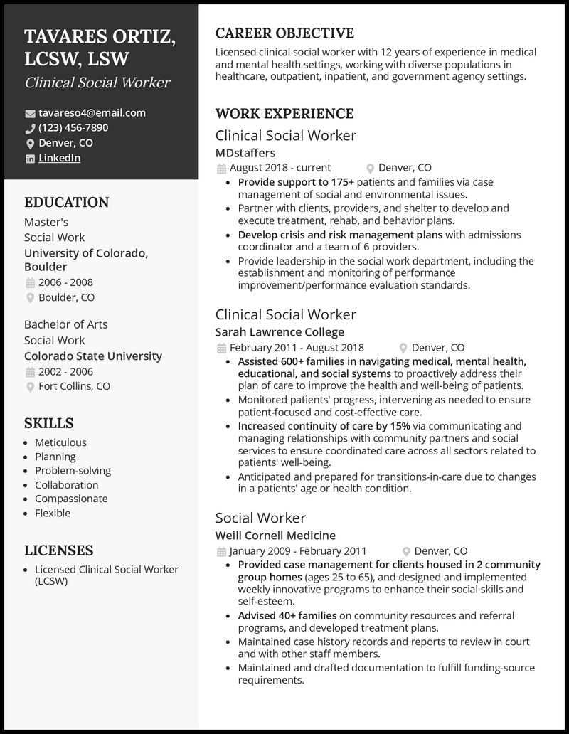 3 Clinical Social Worker Resume Examples For 2024