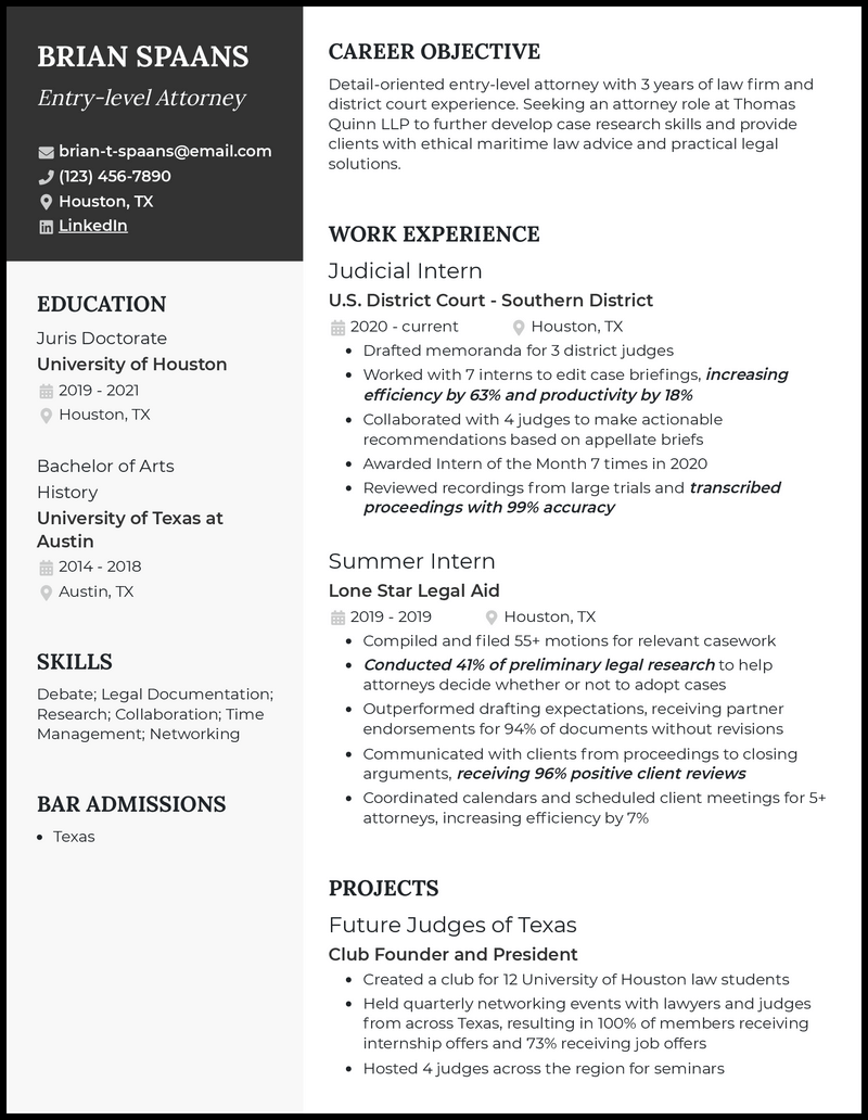 3 Entry-Level Attorney Resume Examples for 2024