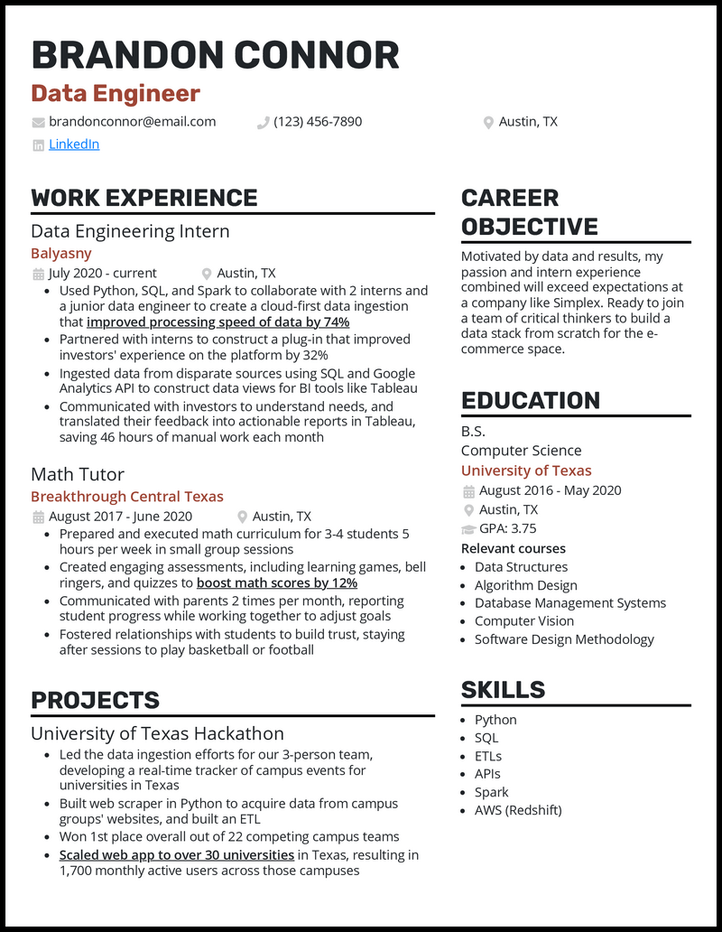 3 Entry-Level Data Engineer Resume Examples For 2024
