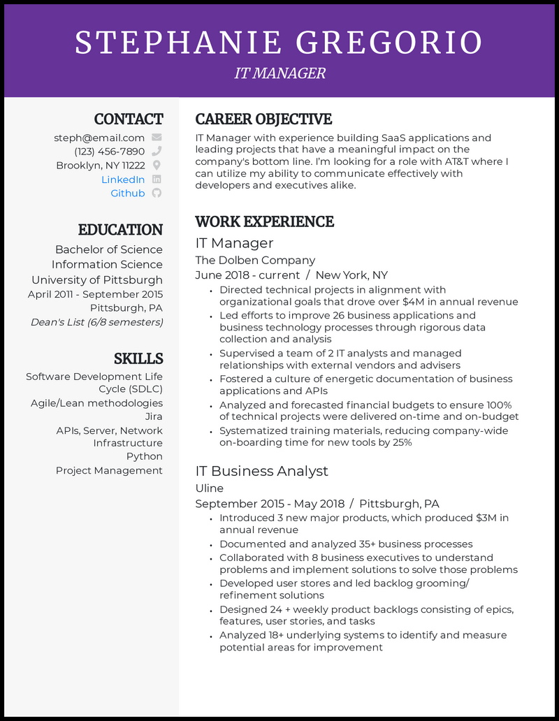 11 IT Manager Resume Examples That Work in 2023