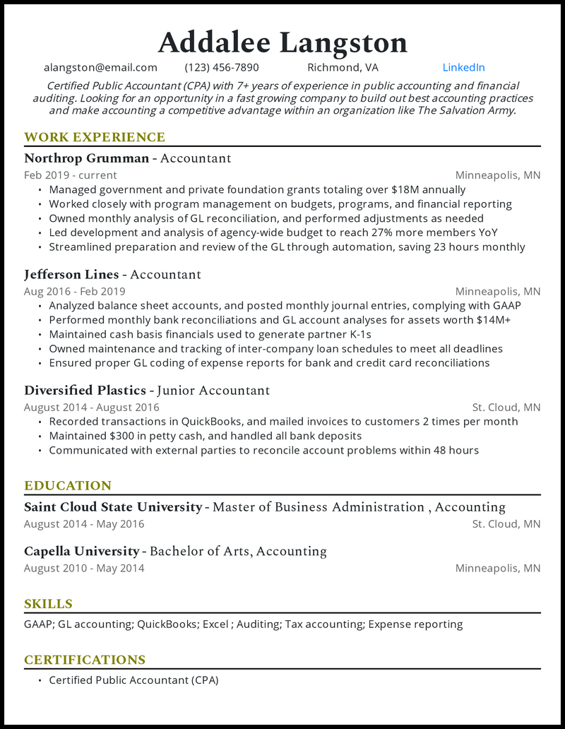 23 Accountant Resume Examples + Complete Guide