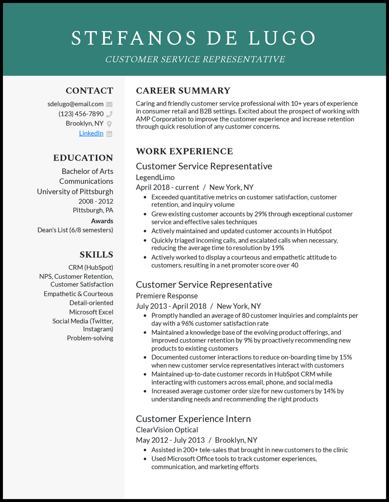 24 Customer Service Resume Examples for 2023