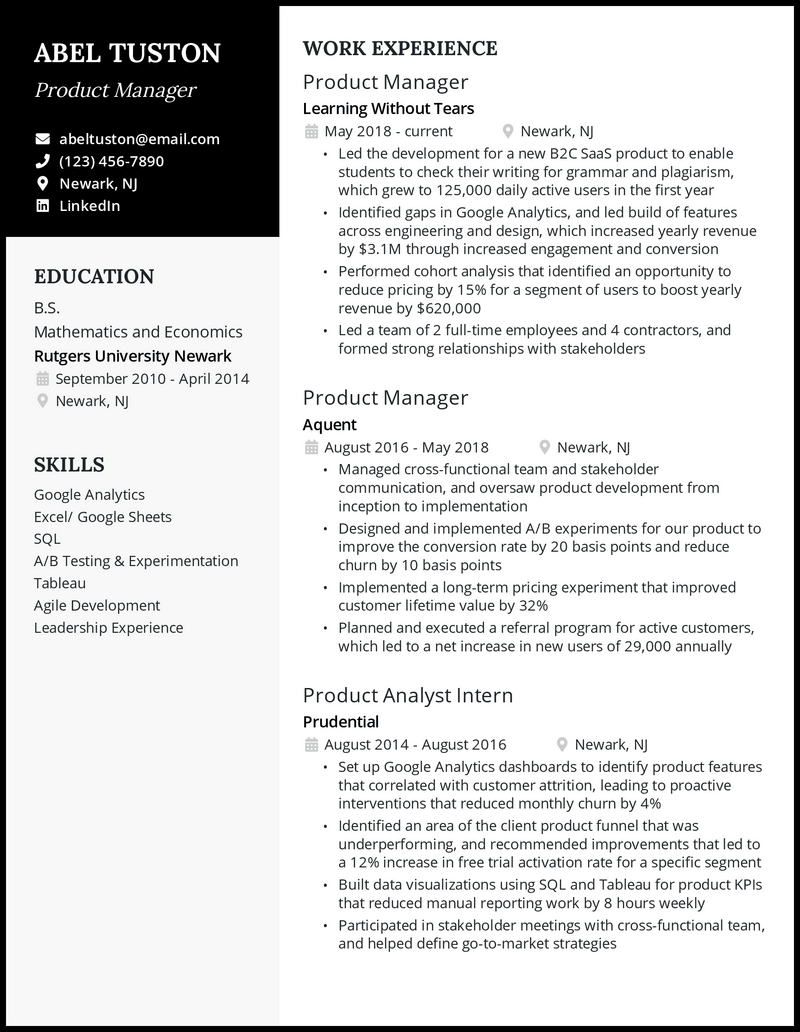 22 Product Manager Resume Examples That Worked in 2024