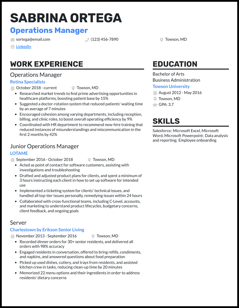 17 Operations Manager Resume Examples & Templates [Edit Free]