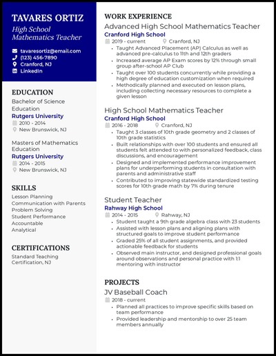 15 Teacher Resume Examples That Worked in 2023