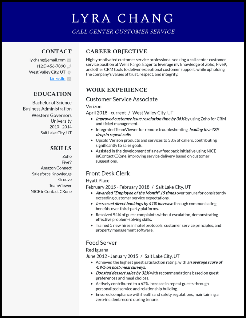 3 Call Center Customer Service Resume Examples for 2024