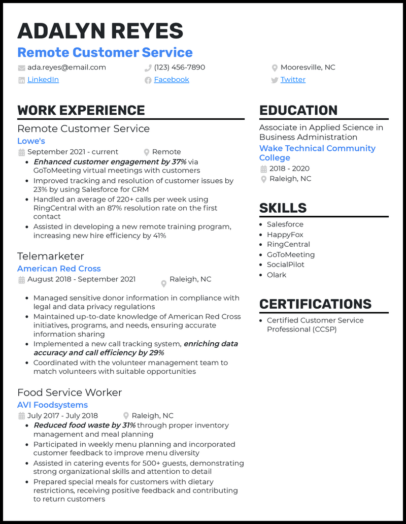 Best Resume Examples 2024 By Industry - Wren Amberly