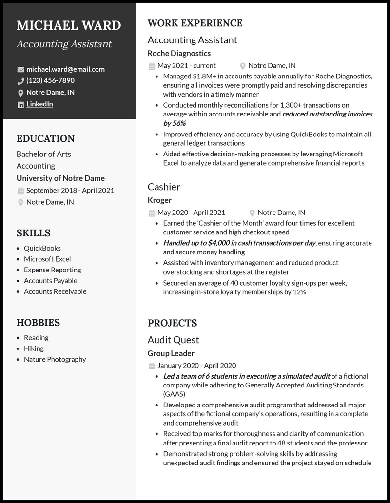 3 Accounting Assistant Resume Examples That Work in 2023