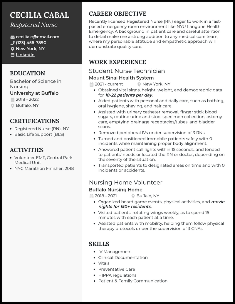 3 New Grad RN Resume Examples Proven to Work in 2023