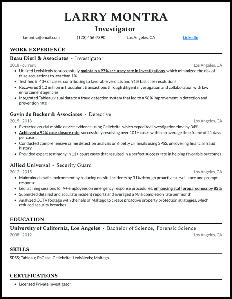 3 Investigator Resume Examples to Seal the Deal in 2023