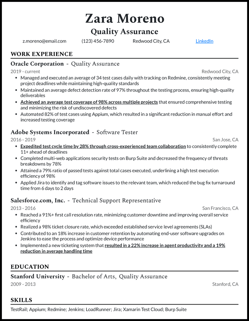3 Quality Assurance Resume Examples Built for 2023