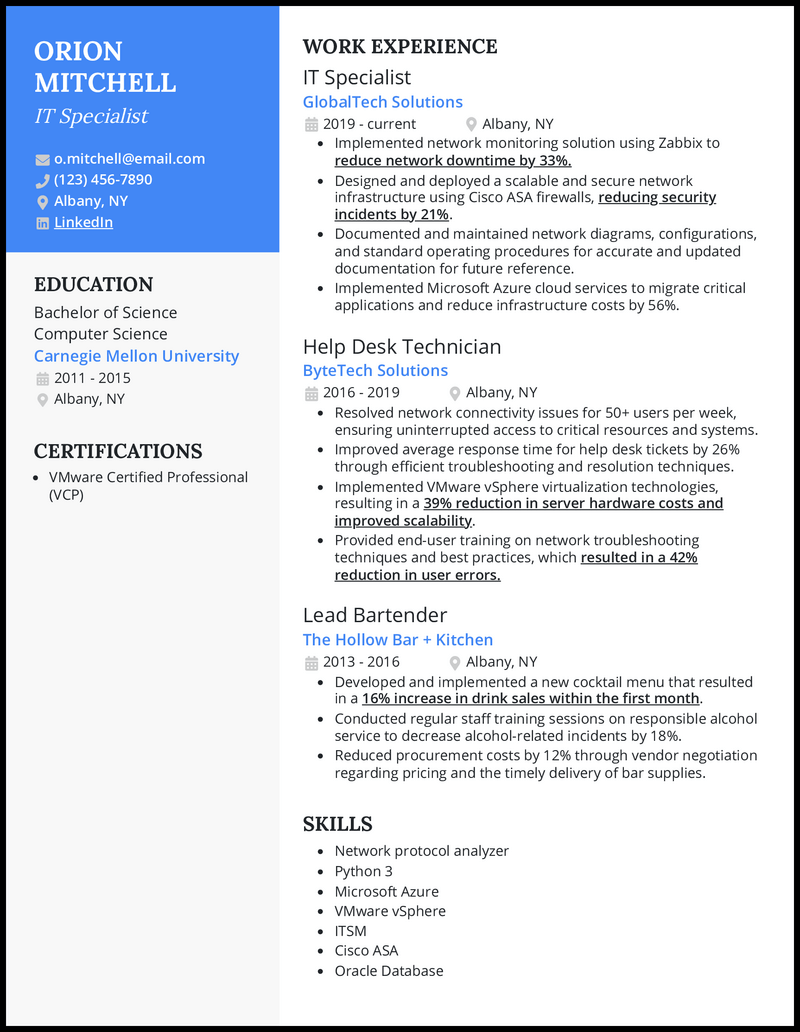 3 IT Specialist Resume Examples Proven to Work in 2023