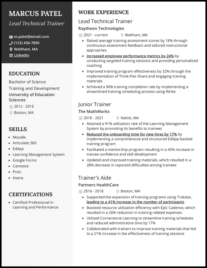3 Trainer Resume Examples Designed to Win in 2023