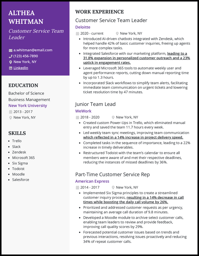 5 Team Leader Resume Examples to Edit for Free in 2024
