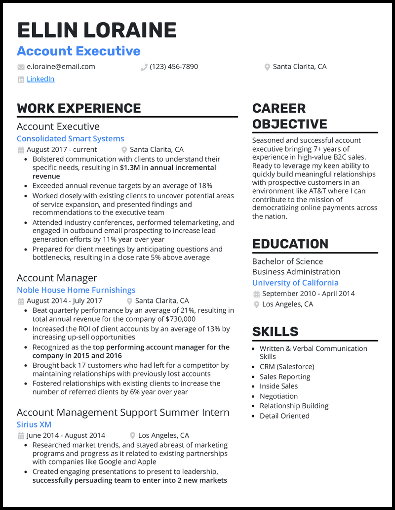 12 Account Executive Resume Examples for 2024