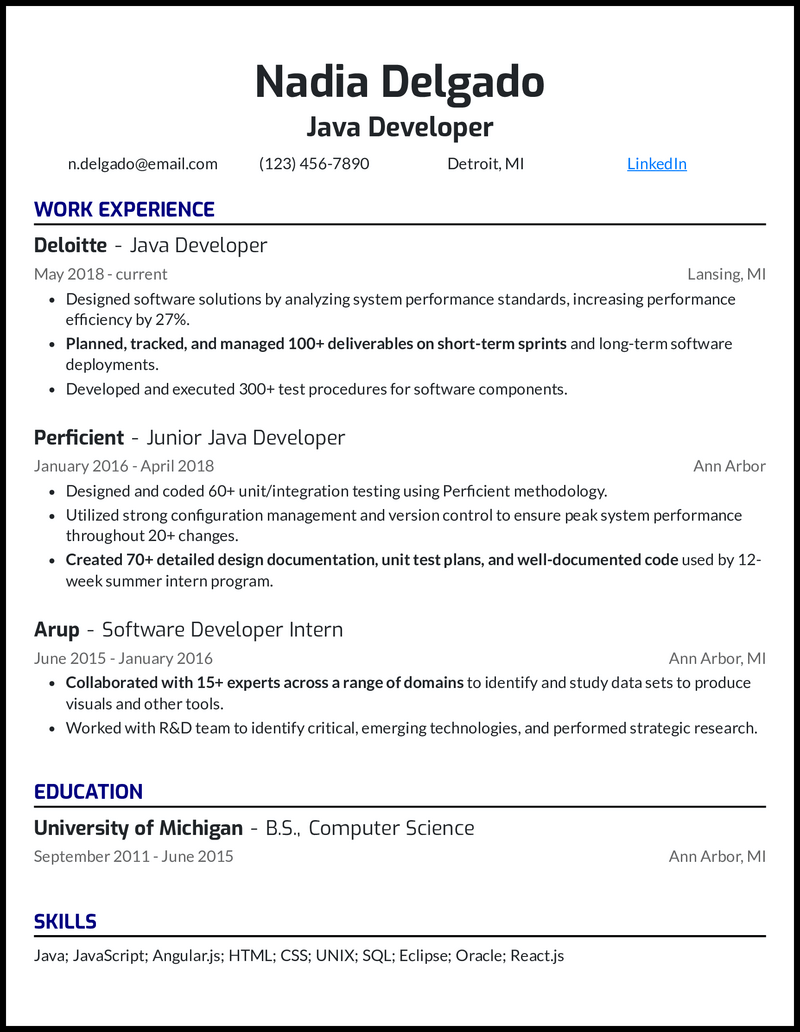 9 Real Java Developer Resume Examples That Worked in 2024