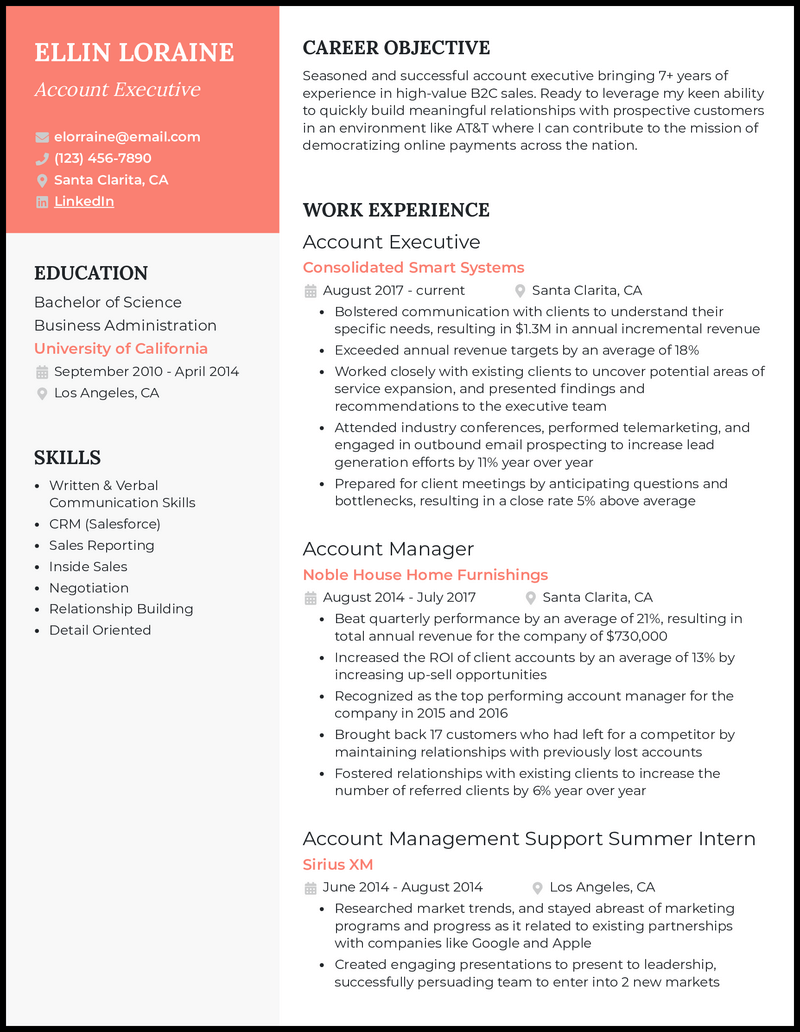 14 Account Executive Resume Examples for 2024