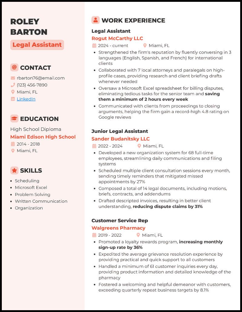 13 Legal Assistant Resume Examples [& Templates]