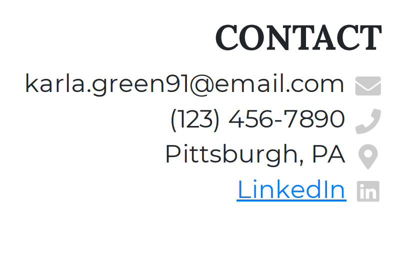 contact-section-on-a-waitress-resume Example contact section on a waitress resume