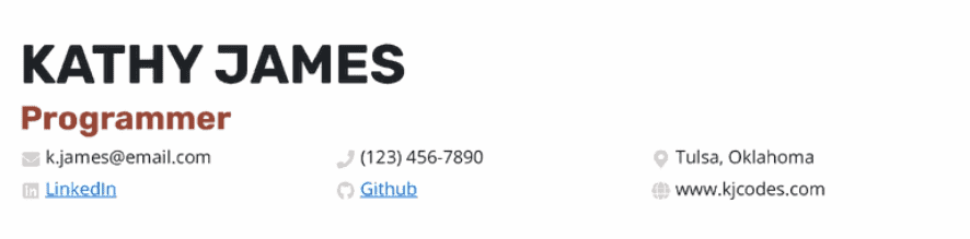 example-of-a-header-and contact-info-for-a-programmer-resume How to craft the perfect header and contact section for a programmer's resume