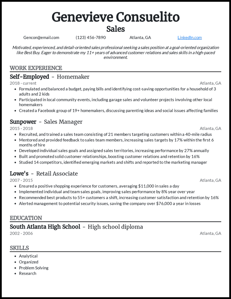 20 Stay at Home Mom Resume Examples That Worked in 2025