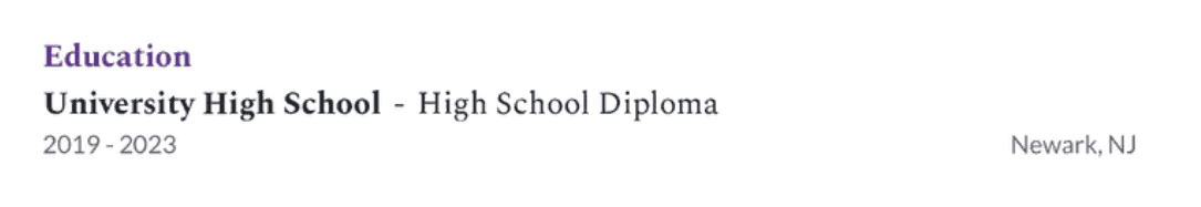 Example of how to include education on your nanny resume