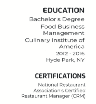how-to-include-relevant-education-and-certifications-in-your-restaurant-manager-resume How to list education and certifications in a restaurant manager resume