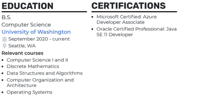 how-to-leverage-education-and-certifications-in-your-software-engineer-intern-resume How to leverage education and certifications in your software engineer intern resume