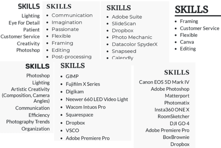 Essential photography skills for your resume