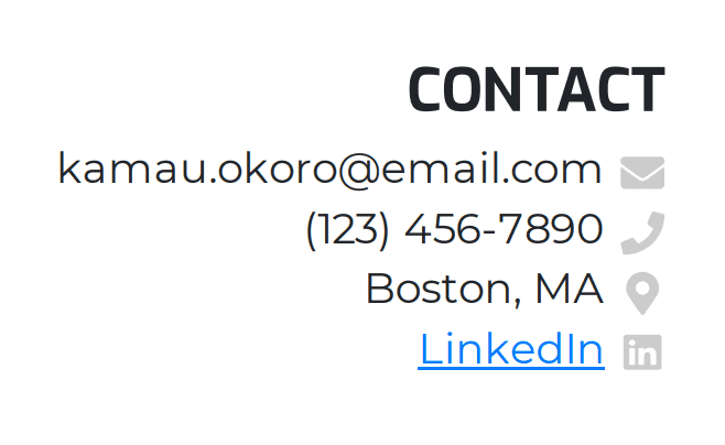 sample-contact-section-for-a-firefighter-resume Example of a contact information section in a firefighter resume