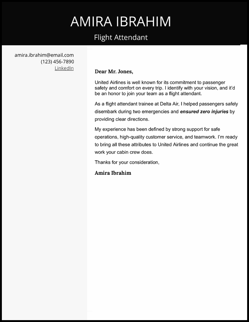 5 Flight Attendant Cover Letter Examples