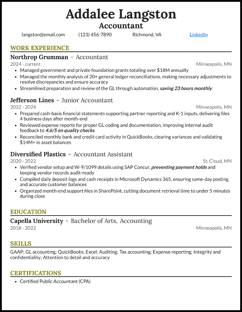 30 Accountant Resume Examples That Worked in 2026