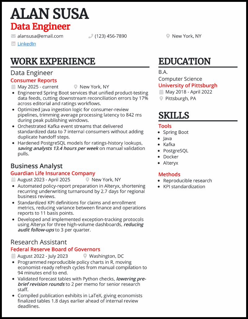 28 Data Engineer Resume Examples That Work in 2026